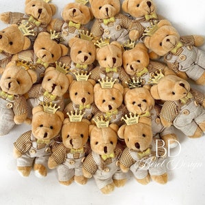Bomboniere per baby shower personalizzate con orsacchiotto, portachiavi compleanno orso, bomboniere per bambini, regalo di Natale, possiamo aspettare, grazie mille Beary