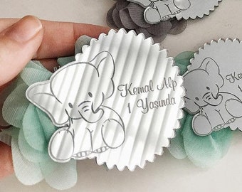 Personalized Birthday Elephant Favor, First Birthday Favors, Safari Favors, Personalized Gifts, Safari Concept, Zebra Favors, Lion Favors