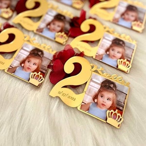 Custom 2nd Birthday Photo Magnet, Second Birthday Favors, 2 Sweet Birthday Photo Favors, Picture Frames, 2 Year Old Birthday Party Gifts