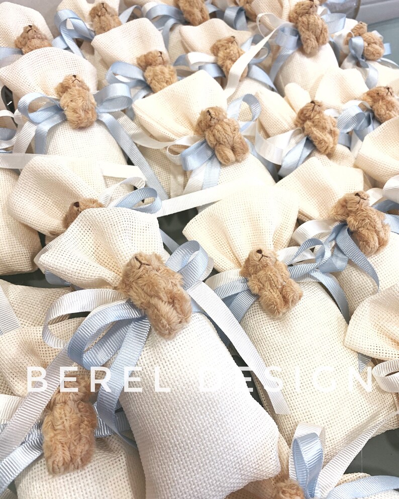 White Teddy Bear Sachet Bags Baby Shower Gifts Baby Etsy