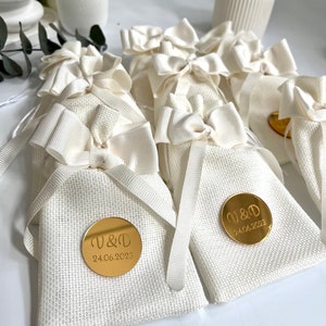 White Wedding Gift Bags, Save the Date Favors, Wedding Sachet Bags ...
