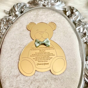 Invitations de douche de bébé d’ours en peluche, support de place d’ours en peluche, invitation de douche de bébé, cartes de place de douche de bébé d’ours en peluche, cartes de plaque de douche de bébé