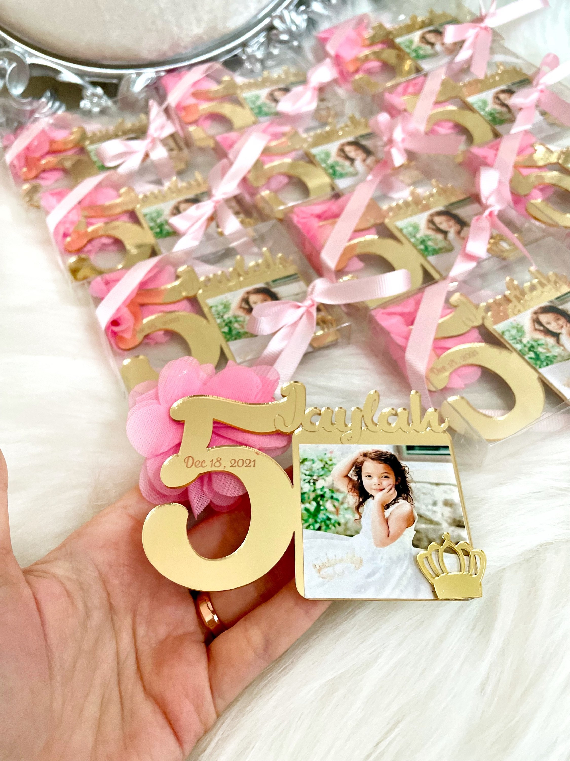 5th Birthday Favors, Fifth Birthday Party Favors, Age 5 Picture Frames, Photograph Favors, Custom Photo Favors, Birthday Frame, Age Frames