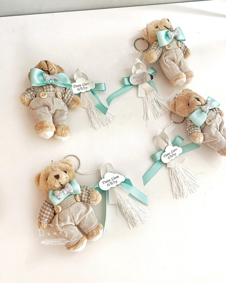 Custom Teddy Bear Keychain Personalized Gifts Birthday Etsy
