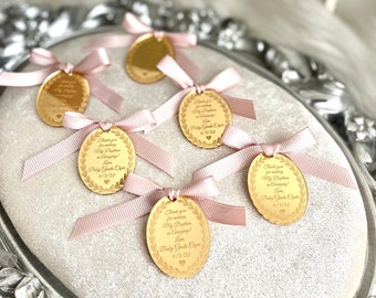 Custom Baby Welcoming, Ribbon Acrylic Mirror Tags, Lettering Name Logo, Personalized Acrylic Tags, Reception Tokens, Baby Shower Tags