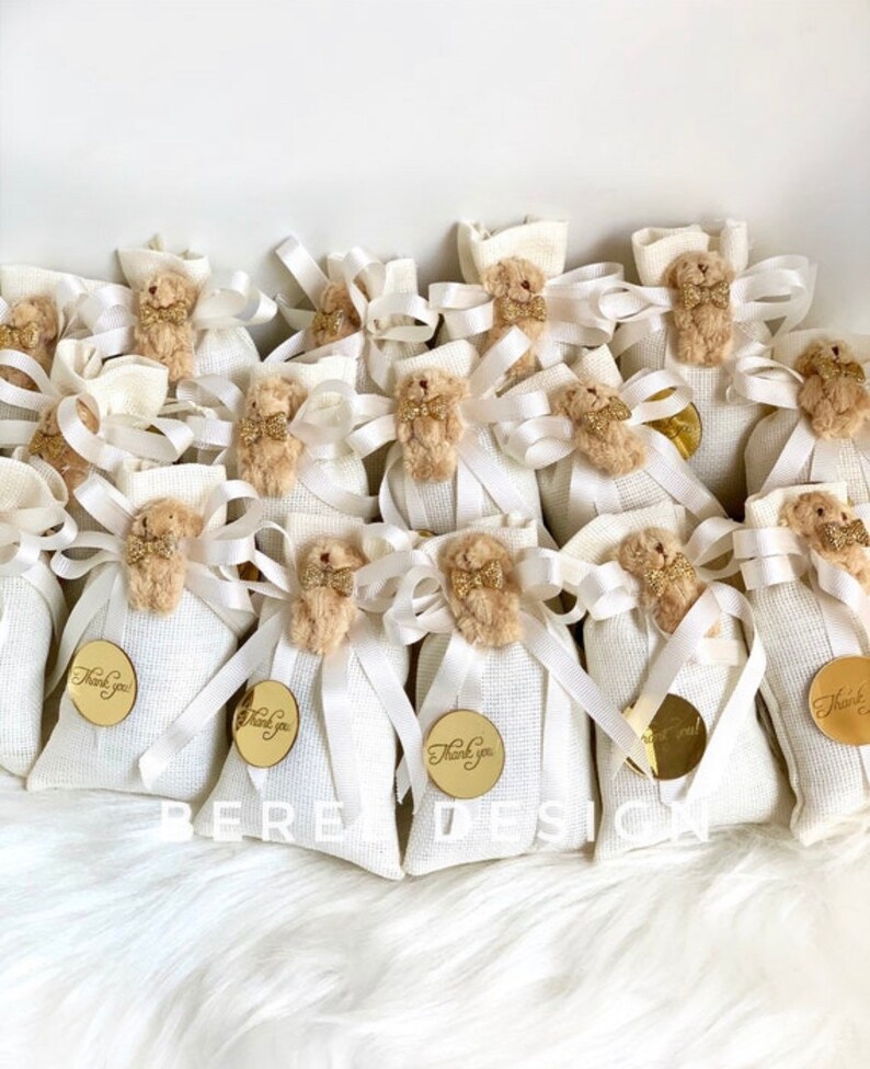 Teddy Bear Gift Bags, Pink Baby Shower Gift Bags, Candy Bags, Packaging Bags, Personalized Gift, Party Favors, Party Bags, Baby Welcome image 7
