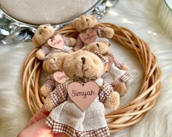 50 pcs Custom Teddy Bear Baby Shower Favors, Birthday Gifts, Teddy Bear Party, Personalized Gifts, Teddy Bear Keychain, We Can Bearly Wait