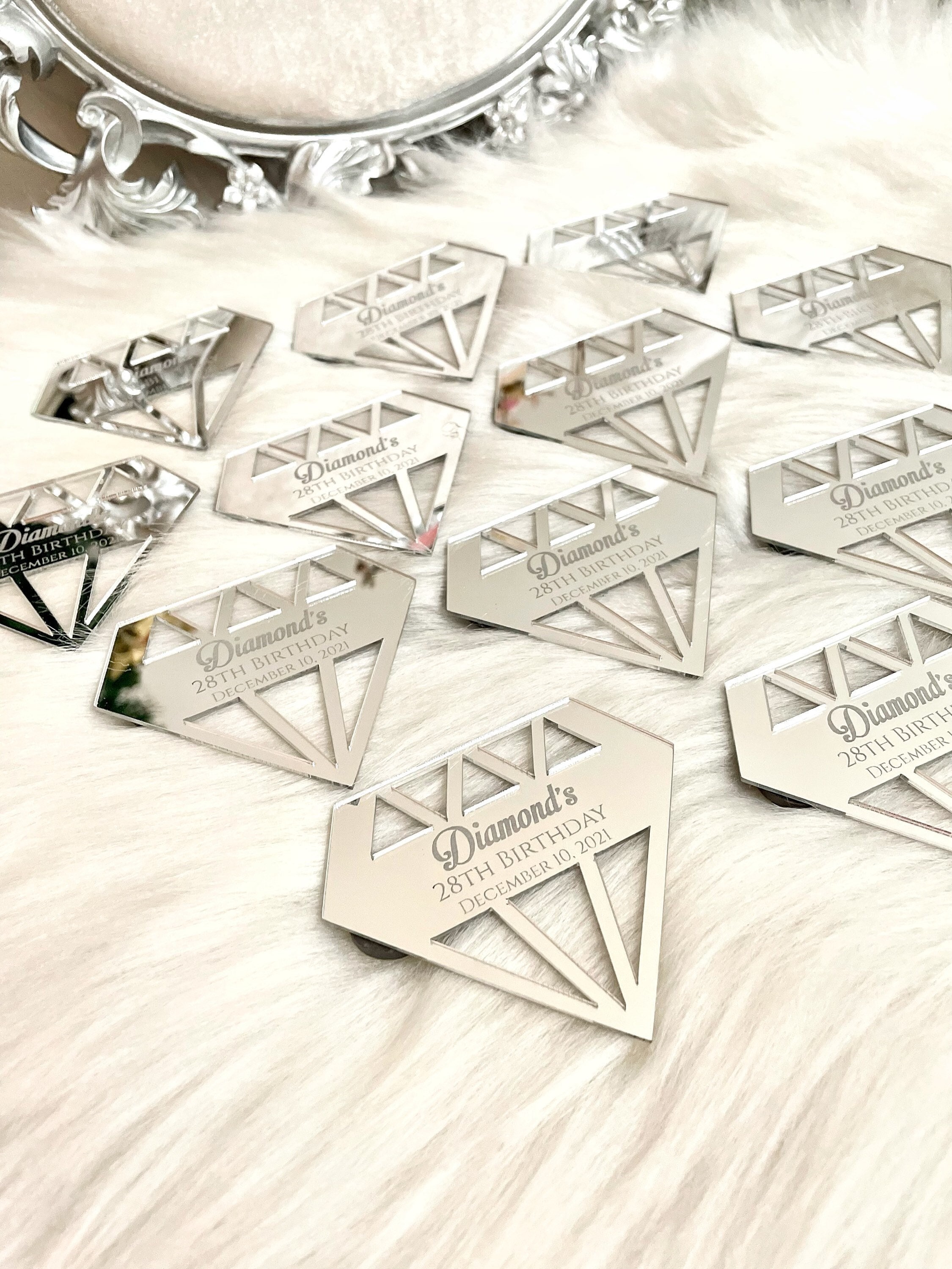 Personalized Gift, Diamond Save the Date Favors, Valentines Day, Diamond Shape Wedding Favors, Diamond Birthday Theme,Wedding Guest Gifts