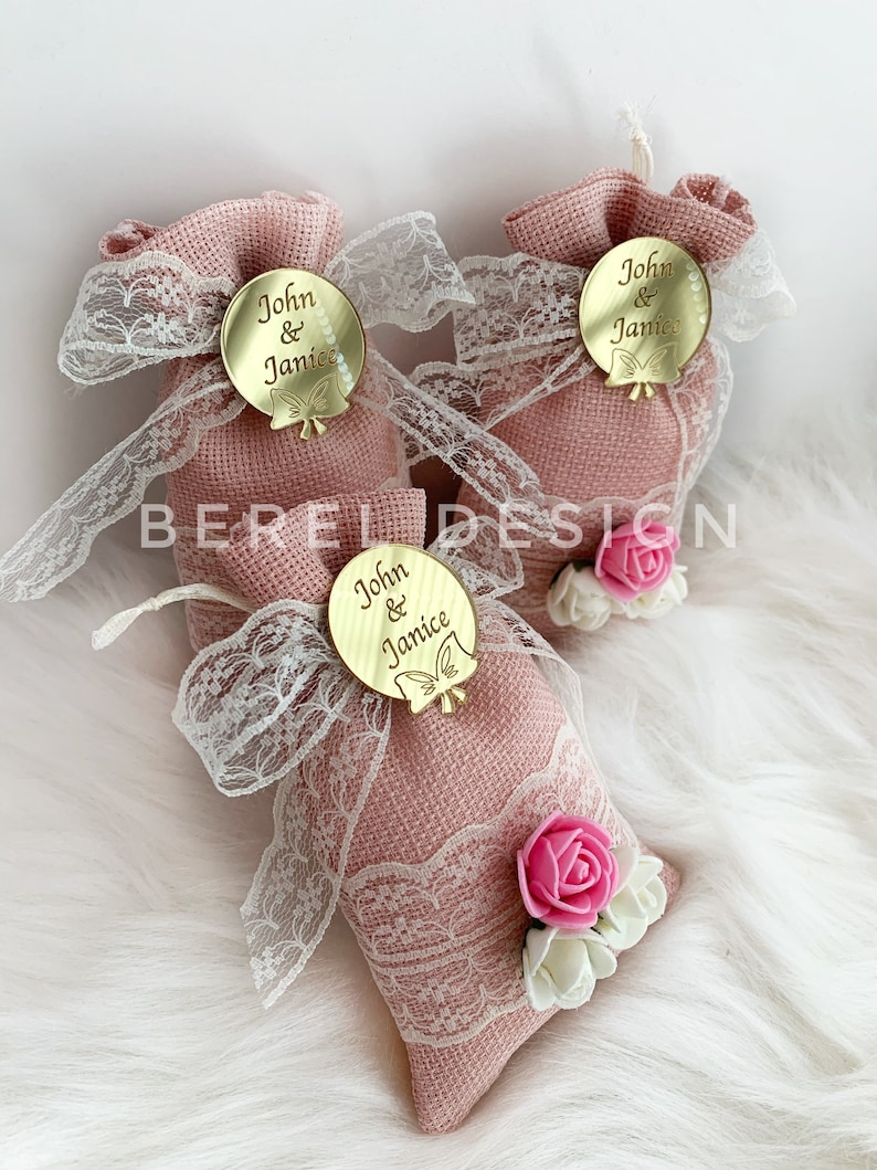 Custom Pink Sachet Bags Personalized Gifts Baby Shower Etsy