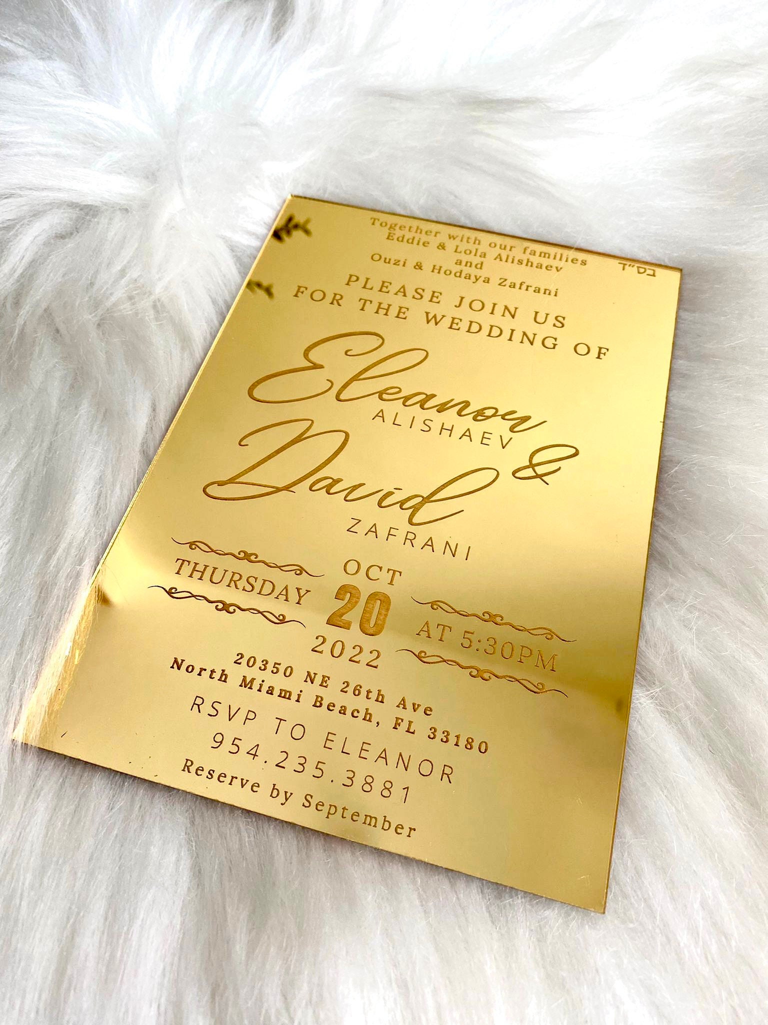 Rectangle Invitation Rectangle Wedding Acrylic Invitation Card, Personalized Gift, Wedding ...