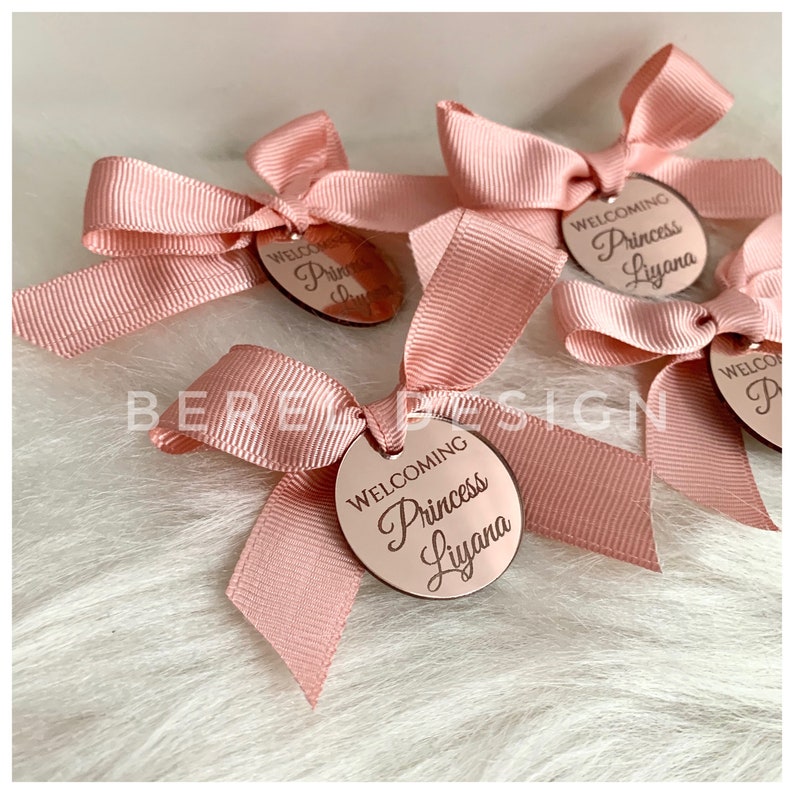 Reception Token Lettering Name Logo Baby Shower Favors Rose Gold Acrylic Mirror Tags Valentines Day Custom Acrylic Tags Cake Charm