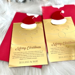 Santa Weihnachtskarte, personalisierte Geschenkkarte, Acrylkarte, Weihnachtsdekoration, frohe Weihnachtsgeschenk, Feiertagsdekor, Weihnachtsgeschenke