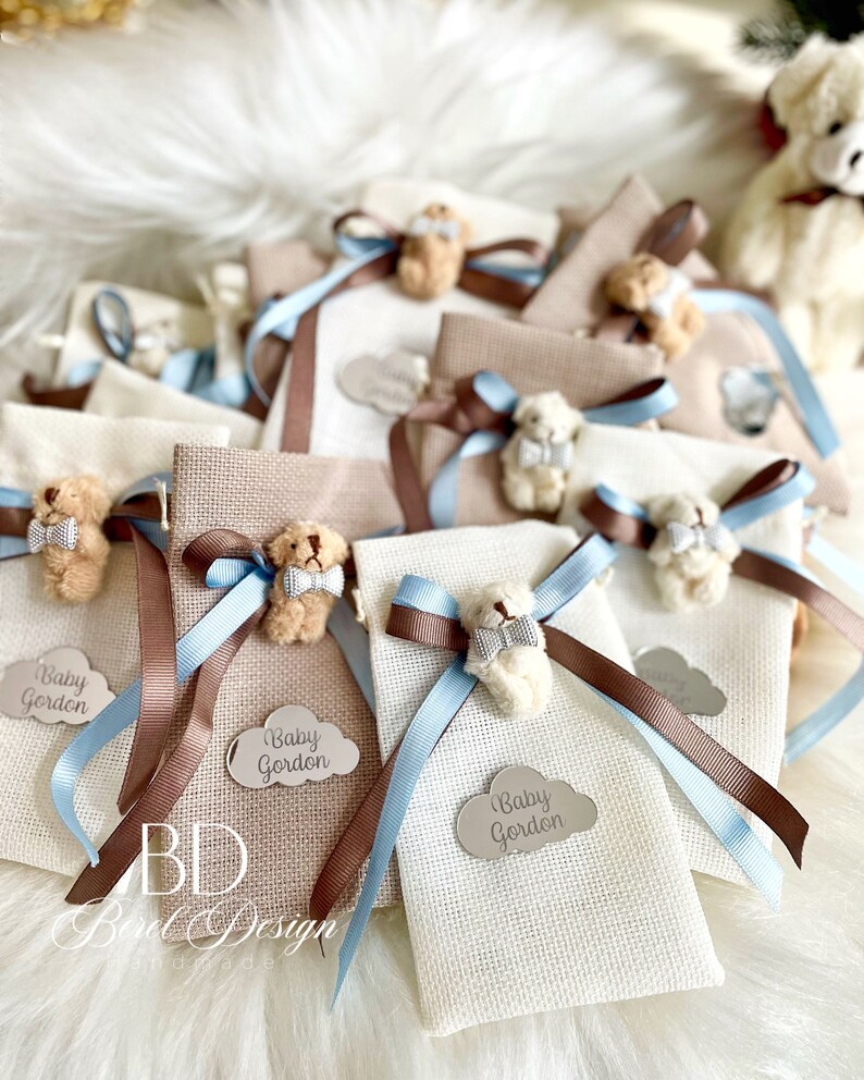Teddy Bear Gift Bags, Pink Baby Shower Gift Bags, Candy Bags, Packaging Bags, Personalized Gift, Party Favors, Party Bags, Baby Welcome image 6