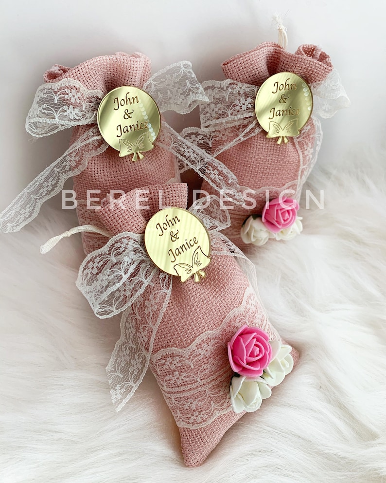 Custom Pink Sachet Bags Sachet Favors 10 pcs Wedding Favor Etsy