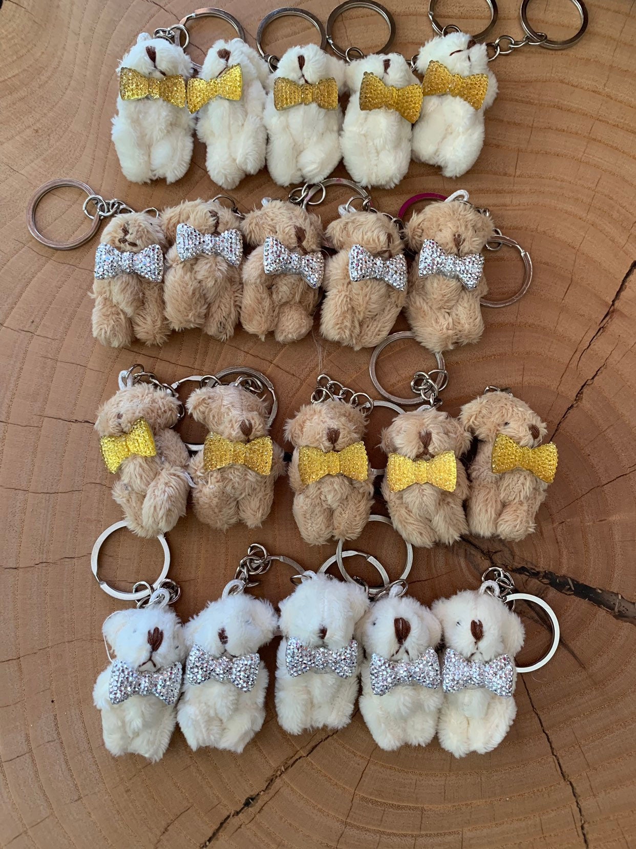 Decorated Teddy Bear Keychains Teddy Bear Keyring 10 pcs Etsy