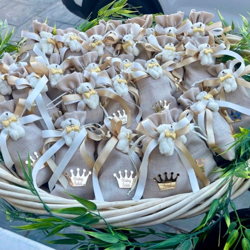 White Teddy Bear Sachet Bags Baby Shower Gifts Baby Etsy