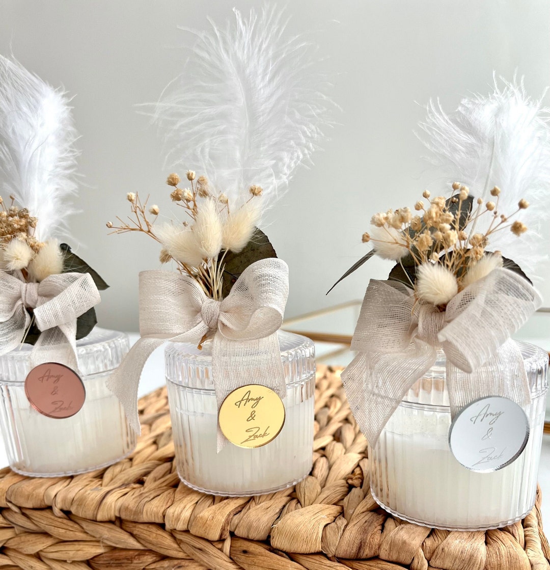 Luxury Wedding Candle, Rustic Wedding Favor, Custom Bride Gifts, Luxury