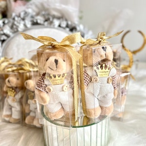 Custom Plush Teddy Bear Keychains with Box, Teddy Bear Party, Personalized Gifts, Teddy Bear Party, We Can Bearly Wait, Birthday Party Favor