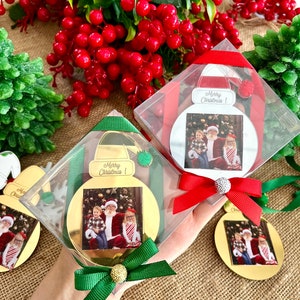 Christmas Family Photo Magnet, Santa Gifts, Xmas Photo Frame, Family Christmas Gifts, Merry Christmas Holiday Frame, Custom Christmas Favors