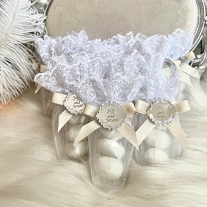 Jordan Mandeln in benutzerdefinierter Spitzentasche, Babyparty-Geschenke, personalisiertes Geschenk, Hochzeitsgeschenke, Save the Date Favors, Baby Willkommensgeschenke, Sweet 16 Bild 4