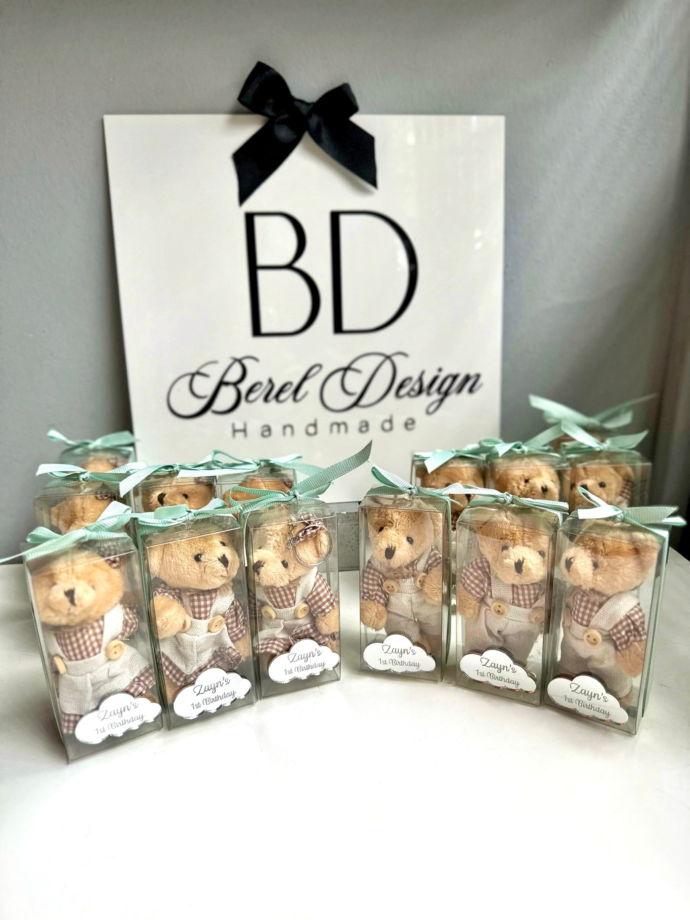 Custom Plush Teddy Bear Keychain, Baby Shower Party Favors, Teddy Bear ...