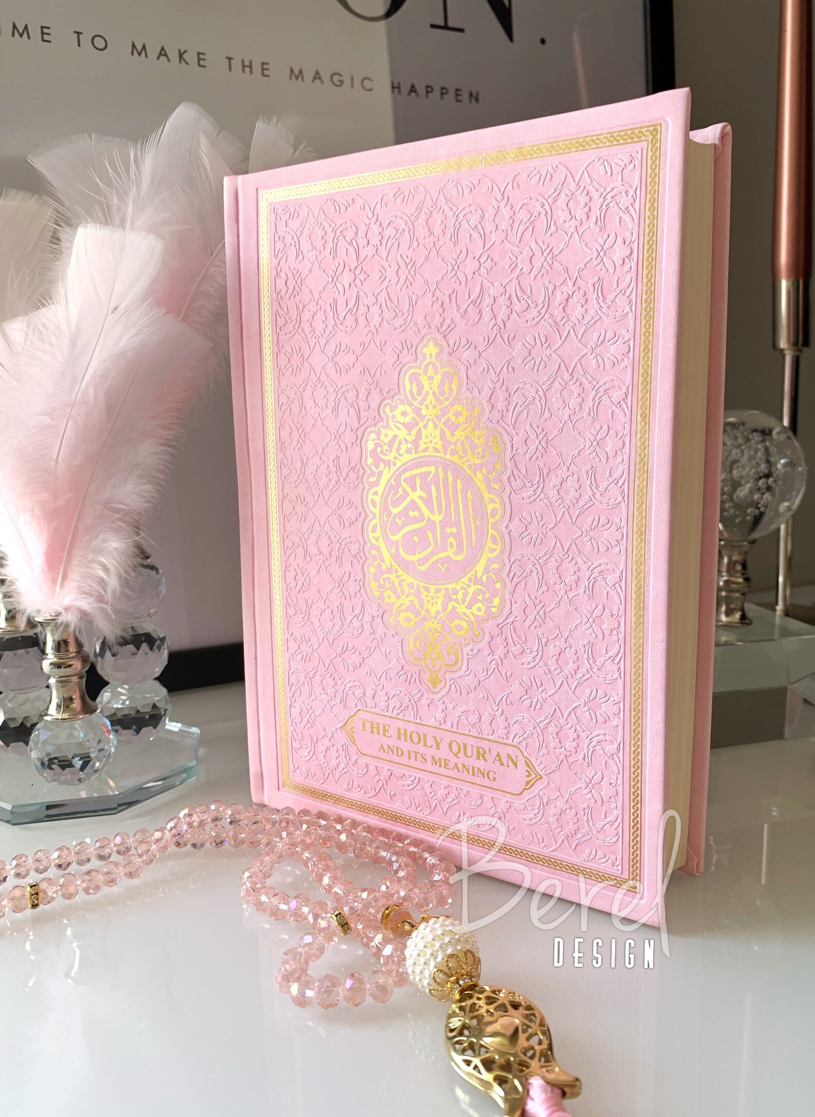 English Pink Quran Islamic Gift English Thermo Leather Quran Etsy