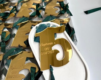 Emerald Green Mis Quince Años Prezenty, Słodka 15 Przysługa, Magnesy Sweet15, Prezent Urodzinowy dla 15 Lat, Upominki Urodzinowe Quinceañera, Prezent Na Urodziny