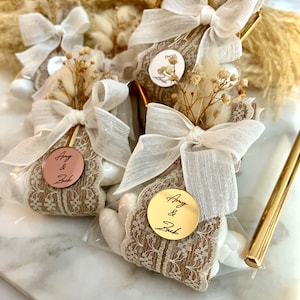 Rustic Wedding Almond Candy in Custom Bag, Boheme Wedding Gifts, Elegant Wedding Gifts, Save the Date Favors, Dragee Gifts, Wedding Candy