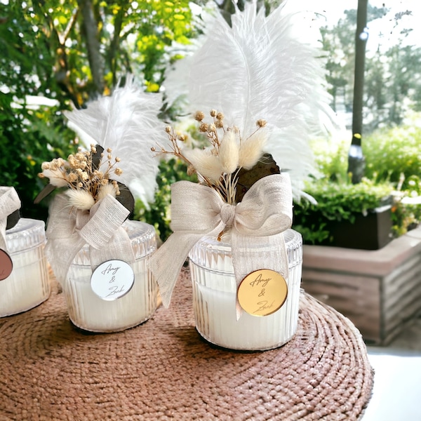Luxury Wedding Candle, Rustic Wedding Favor, Custom Wedding Candle, Luxury Wedding Gift, Engagement Favor, Candle Gift, Save the Date Favor