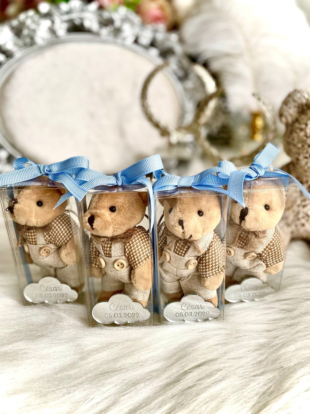 Custom Plush Teddy Bear Keychain, Bear Theme Party, Birthday