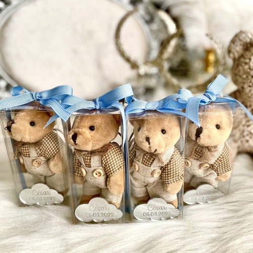 Custom Plush Teddy Bear Keychain Baby Shower Party Favors Etsy