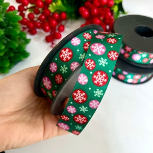 Sneeuwvlok groen lint, effen satijnen lint, 3/4 inc 20mm, kerstlint, vakantie decor feestartikelen, groothandel lint, party decor lint