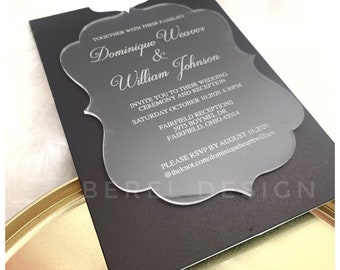 Wedding Transparent Acrylic Invitations, Wedding Mirror Invitations, Wedding Gift, Baptism Invitation, Personalized Gift, Invitation Card