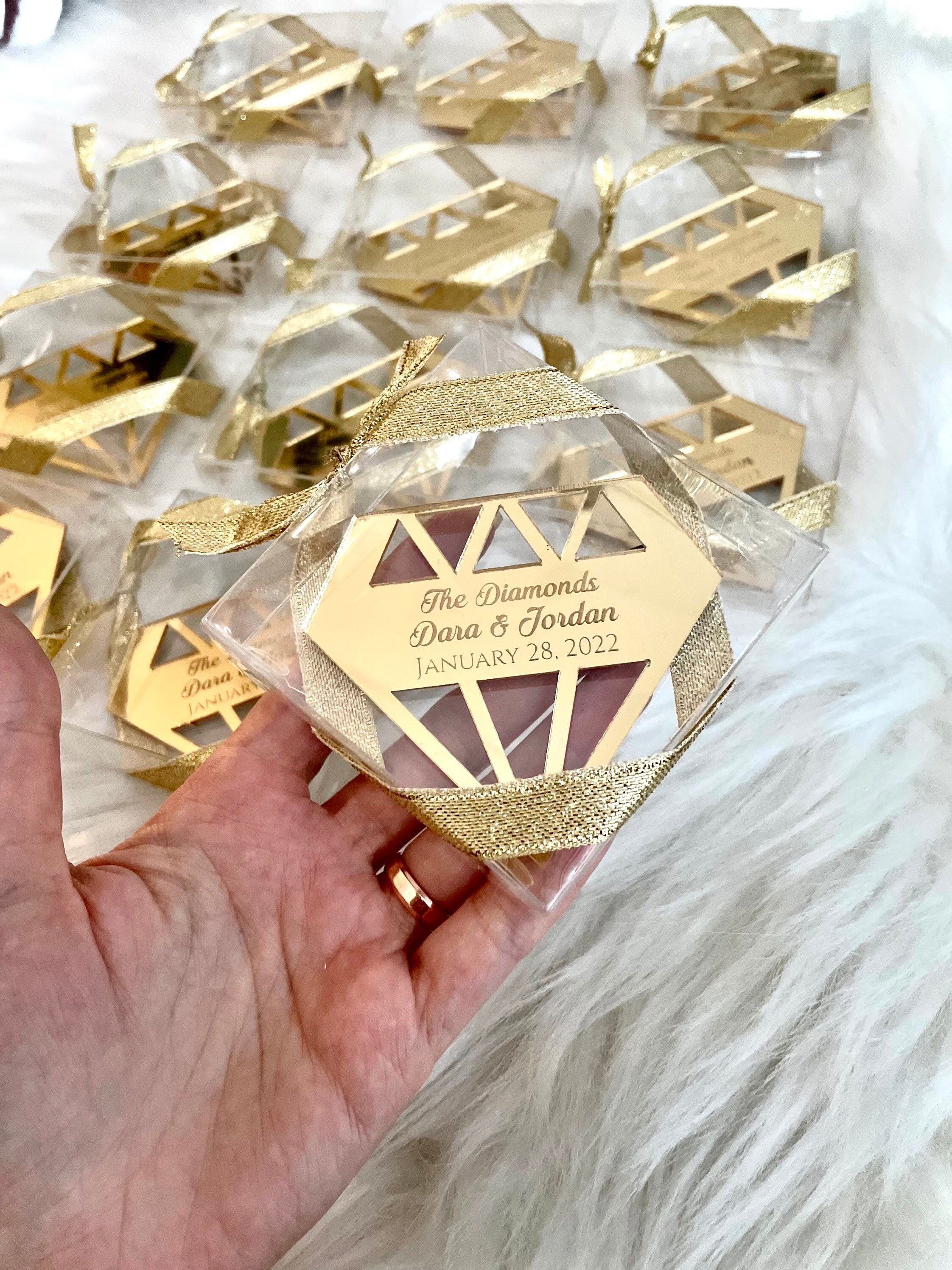 Personalized Gift, Diamond Save the Date Favors, Valentines Day, Diamond Shape Wedding Favors, Diamond Birthday Theme,Wedding Guest Gifts