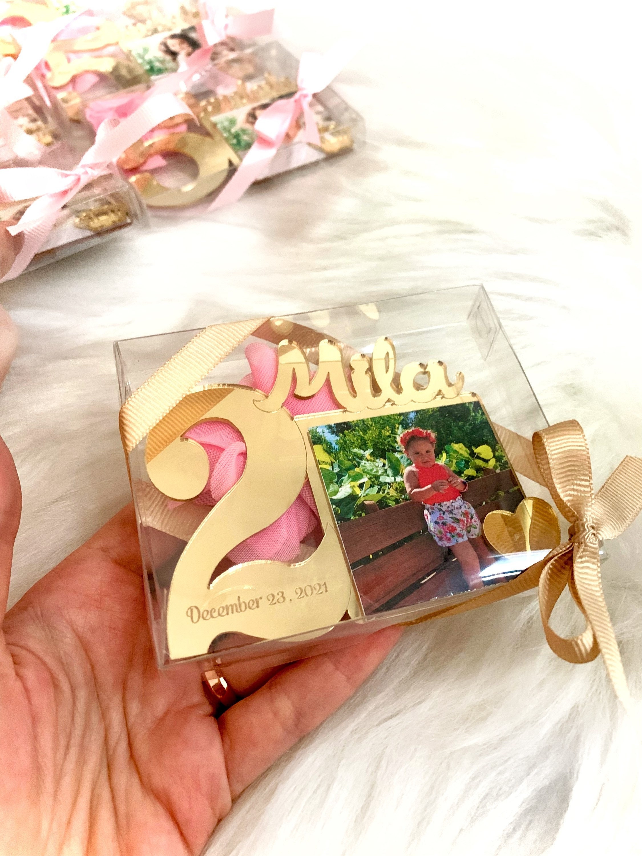 Custom 2nd Birthday Photo Magnet, Second Birthday Favors, Age  Birthday Photo Favors, Picture Frames, 2 Year Old Birthday Party Gifts