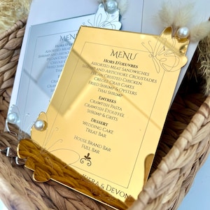 Zaproszenie na imprezę z motywem motyla, Menu z akrylowego motyla, Eleganckie zaproszenie z motylem, Karta podarunkowa z motylem, Niestandardowe zaproszenie akrylowe