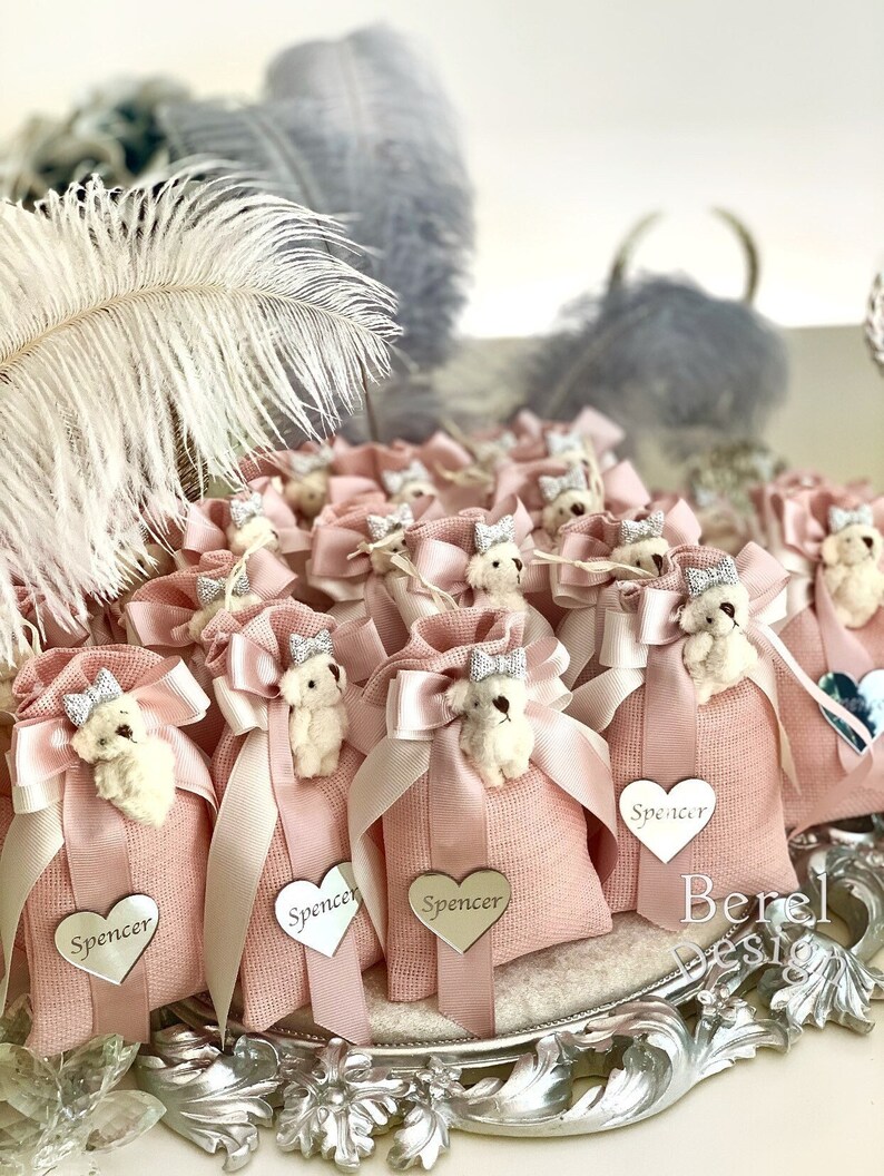 Teddy Bear Sachet Bags Baby Girl Shower Gift Personalized Etsy