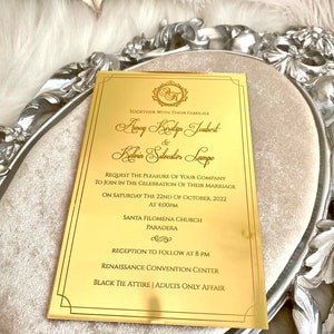 Rectangle Invitation Rectangle Wedding Acrylic Invitation Card, Personalized Gift, Wedding ...