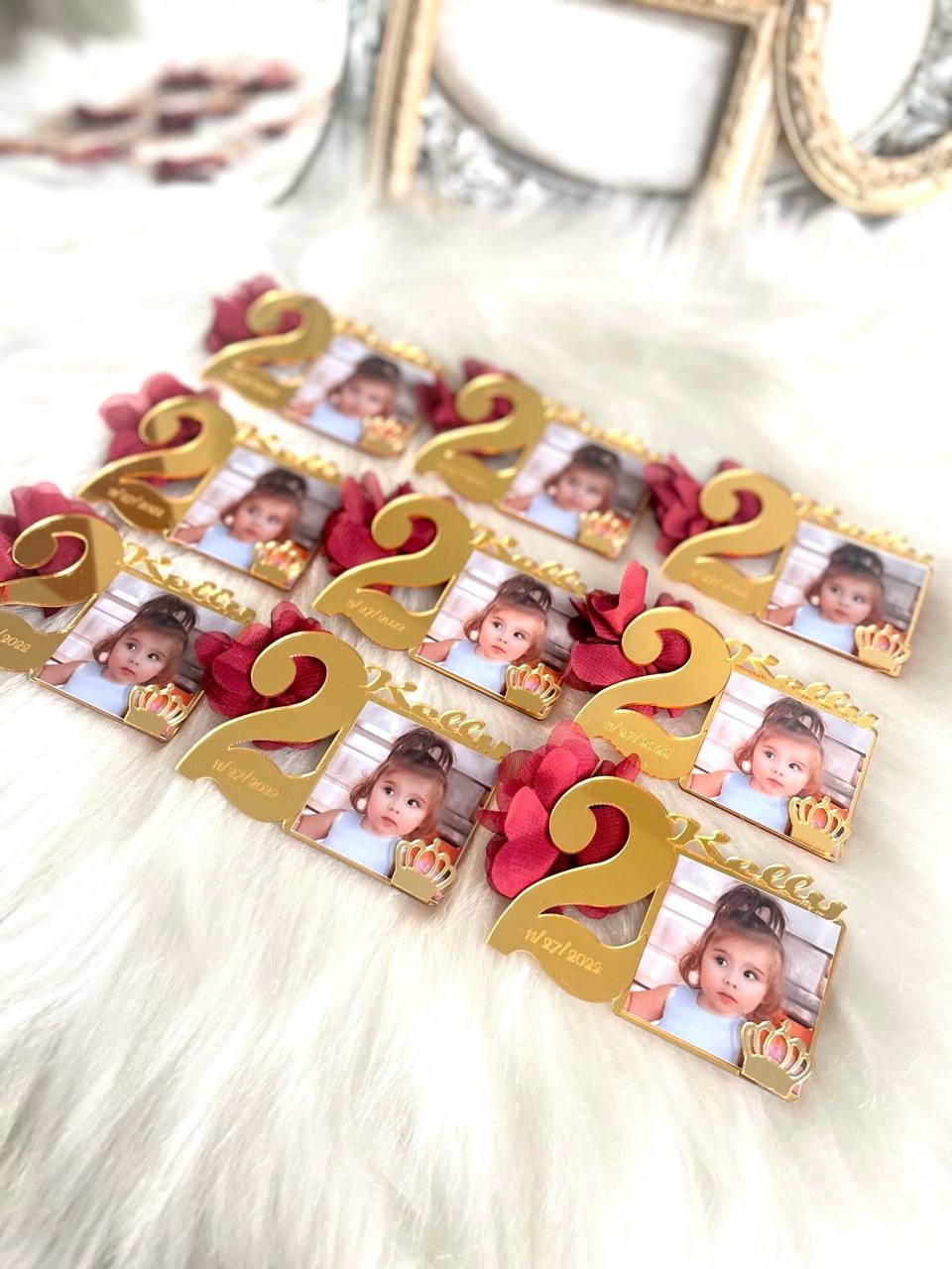Custom 2nd Birthday Photo Magnet, Second Birthday Favors, Age  Birthday Photo Favors, Picture Frames, 2 Year Old Birthday Party Gifts