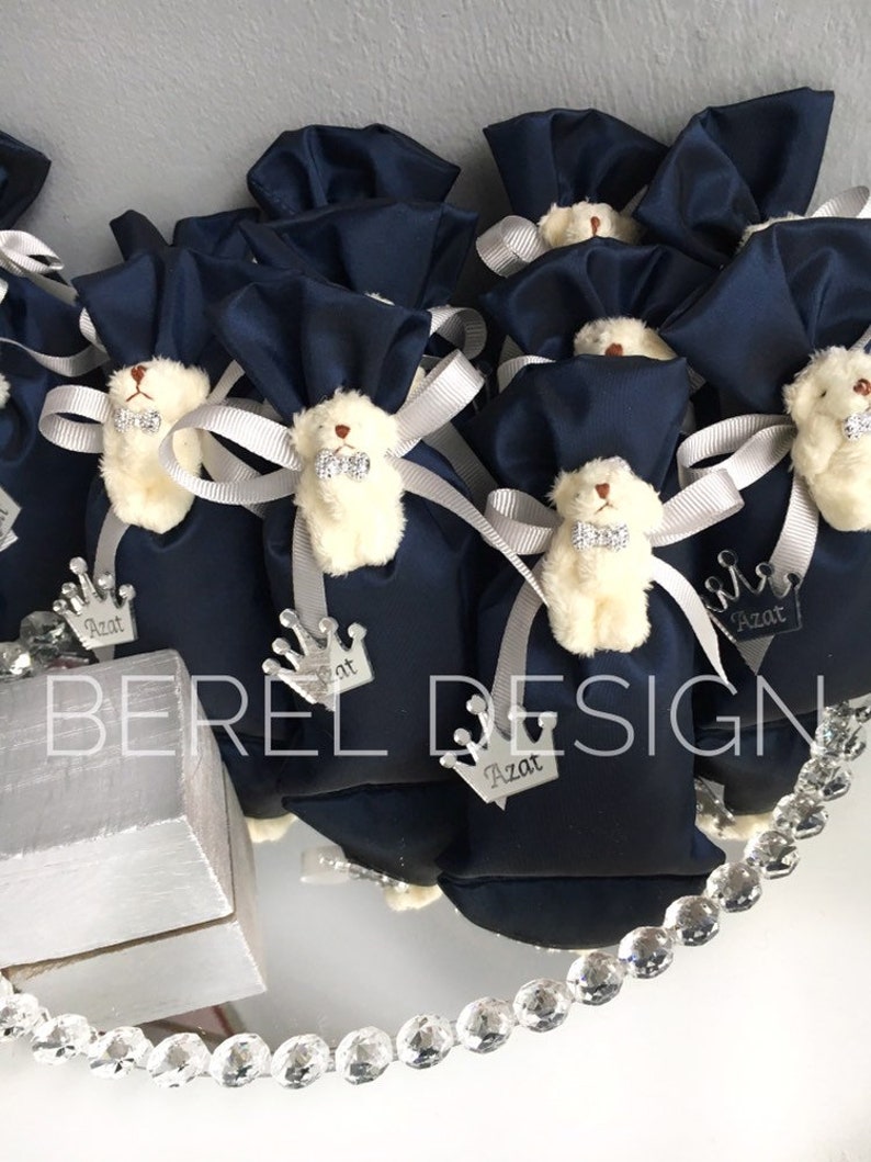 Navy Blue Teddy Bear Sachet Bags Baby Shower Gifts 10 Pcs Etsy