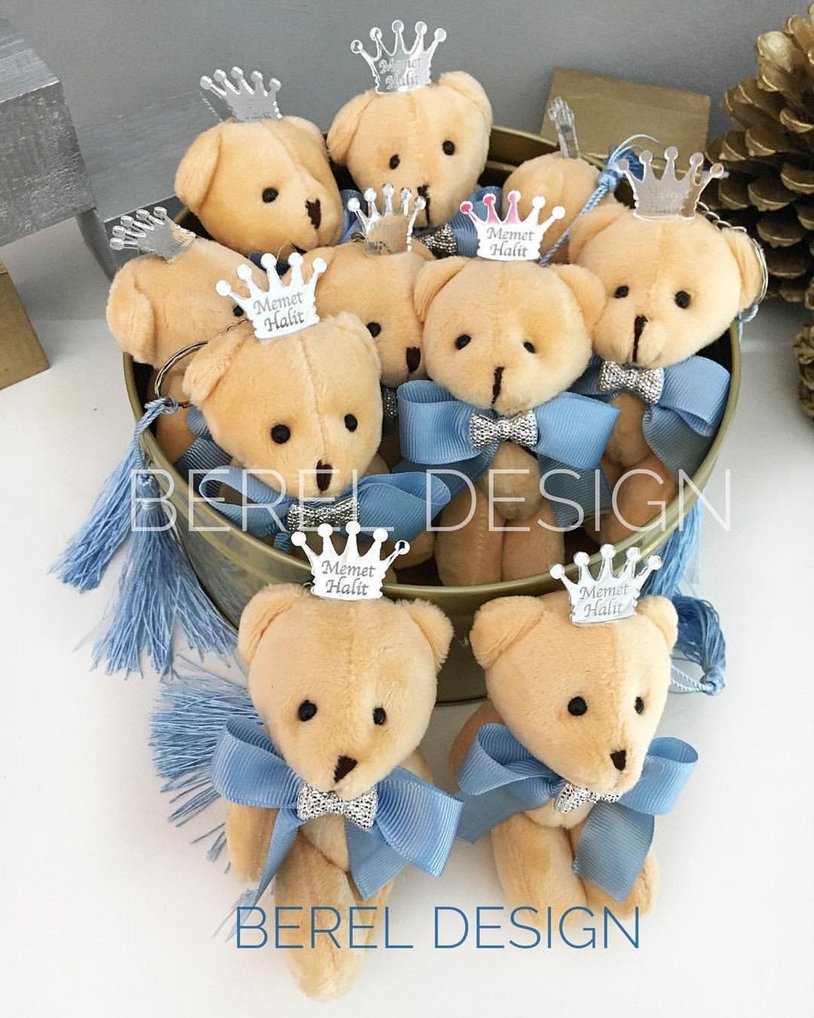 Custom Teddy Bear Keychain Teddy Bear Baby Shower Favors Etsy