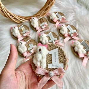 Primo compleanno rosa, magneti orsetto, regali personalizzati, regalo baby shower, grazie mille orsetto, bomboniere per feste di compleanno, regalo per gli invitati alla festa