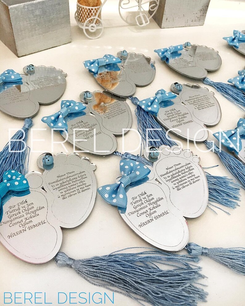 Baby Shower Gifts Welcoming Gifts for Baby Girl Evil eye Favors Gold Baby Feet Favors Custom Favor Magnets Welcoming Favors 10 pcs