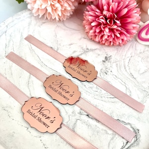Etiqueta de espejo acrílico, etiqueta de regalo personalizada, etiqueta de decoración de obsequios, etiqueta personalizada, baby shower, etiqueta de boda de lujo, ficha de recepción, etiqueta de quinceañera