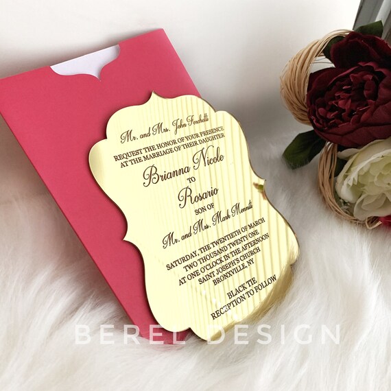 Hochzeit Acryl Einladungen Hochzeit Spiegel Einladung Taufe Etsy