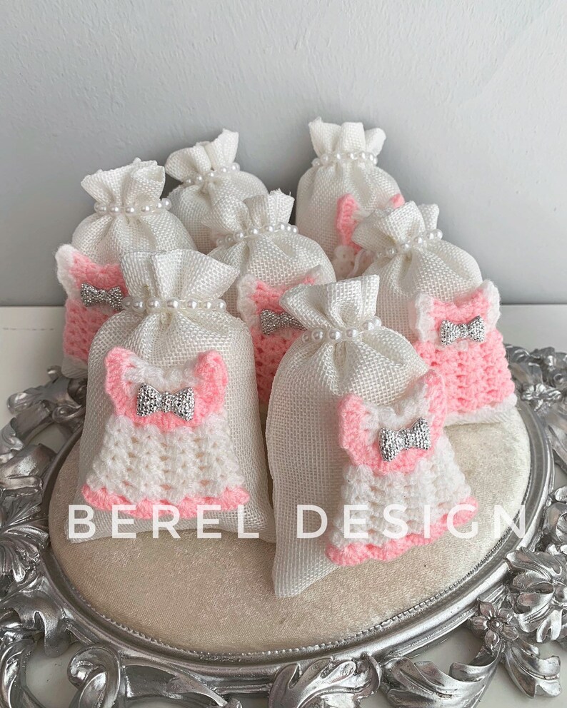 Baby Shower Crochet Bags Knitting Favors 10 Pcs Baby Shower Favors Baby Girl Welcoming Favors Crochet Favors Paper Paper Party Supplies