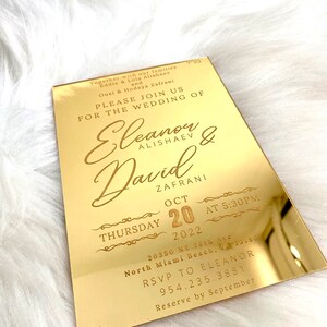 Rectangle Invitation Rectangle Wedding Acrylic Invitation Card, Personalized Gift, Wedding ...