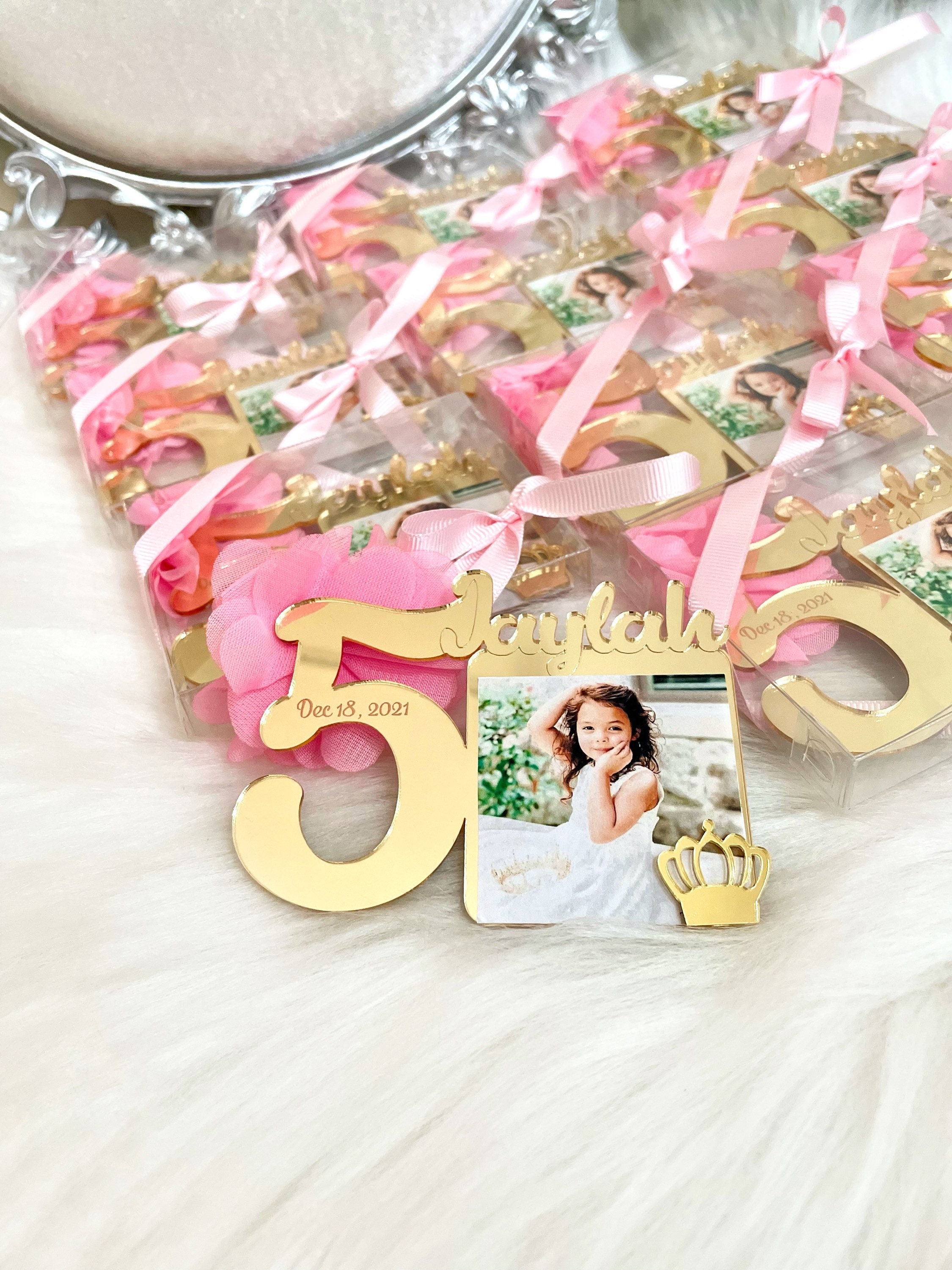 5th Birthday Favors, Fifth Birthday Party Favors, Age 5 Picture Frames, Photograph Favors, Custom Photo Favors, Birthday Frame, Age Frames
