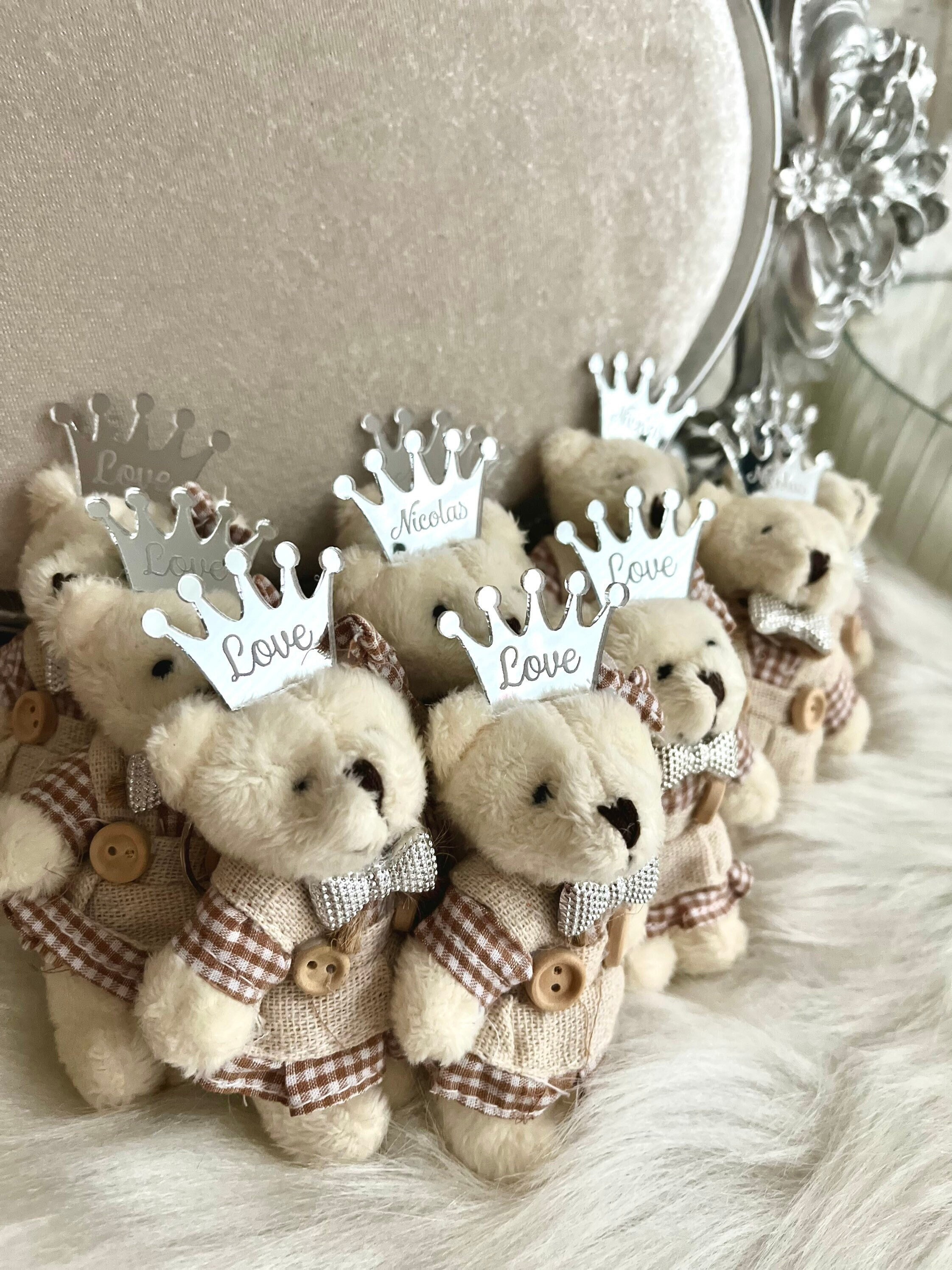 Handmade Favor,Gender Reveal,Teddy bear Keychains,Party Favors, Teddy