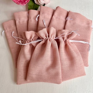 Pink Gift Bag, Gift Pouch, Baby Girl Shower Gift Bags, Treat Bag, Candy Pouch, Bags for Favors, Birthday Party Favor Bag, Fabric Gift Pouch